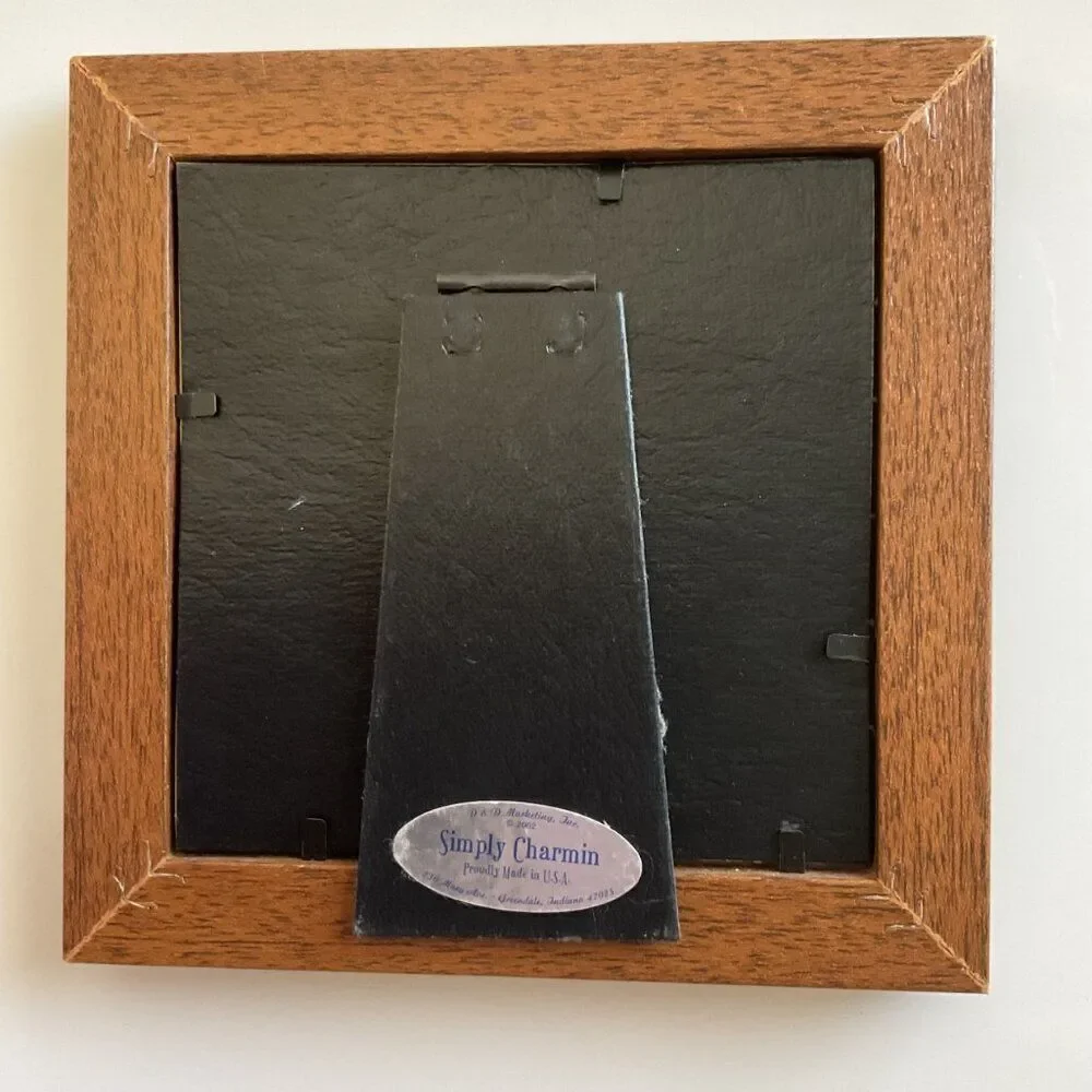 Vintage Simply Charmin 2002 Teacher Apple Wood Standup Frame Y2K